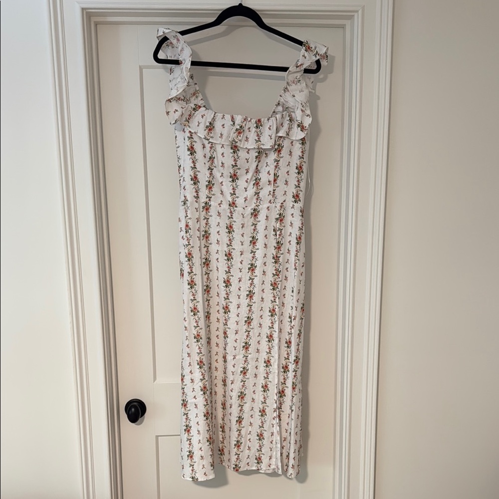 Reformation Floral Ruffle Dress